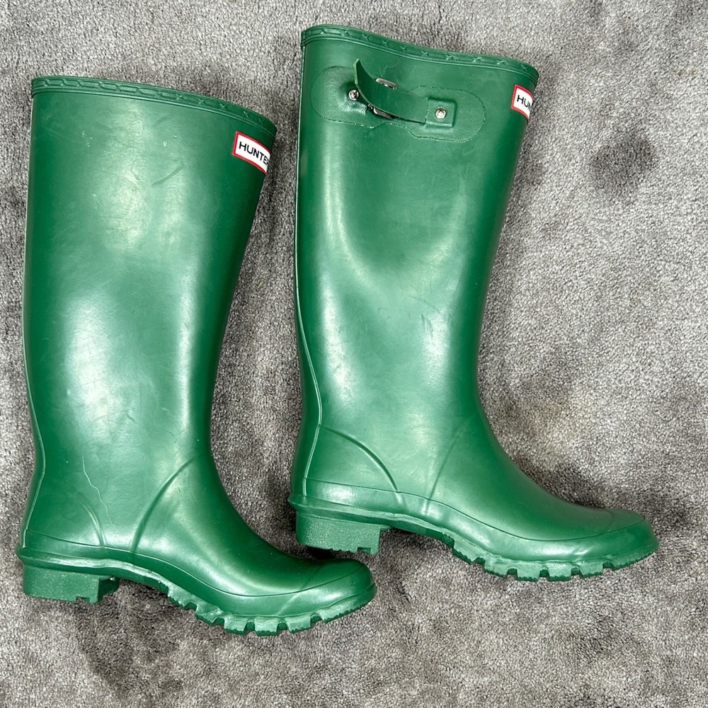 NEW Hunter Original Tall 15" Unisex Downpour RainBoot Men Sz 8 Wmn Sz 9 Green